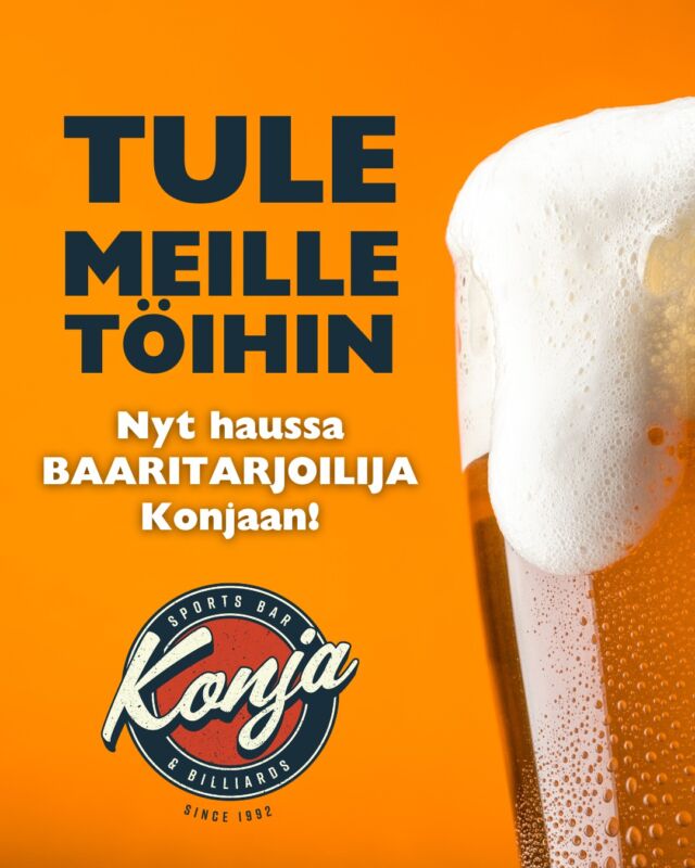 Liity meihin - haussa baaritarjoilija Konjaan! 🍺

Työtunteja on tarjolla vähintään 90 h kolmiviikkoisjaksolla, palkkaus sopimuksen mukaisesti. Toivomme, että sinulla on aikaisempaa kokemusta baarityöskentelystä, rakastat ihmisten kanssa rupattelua ja että sinulla on hygienia- ja anniskelupassi kunnossa, järjestyksenvalvojakortti on hyvä lisäbonus. Olet iloinen ja rohkea asiakaspalvelija, ja taidat niin oluen oikeaoppisen kaadon kuin drinkkienkin teon.

Me tarjoamme sinulle:

– Luotettavan ja mukavan työnantajan
– Ammattitaitoiset, kivat työkaverit
– Onniravintoloiden henkilöstöedut
– Tilaisuuden näyttää osaamisesi ja kehittää ammattitaitoasi

Miksi Konjaan?

Meillä Konjassa meininki on leppoisa ja vakkareiden parissa työskentely lämminhenkistä ja rentoa. Sijaitsemme Malmilla lähellä juna-asemaa, joten meiltä on sujuvat kulkuyhteydet joka suuntaan.

Jos kiinnostuit työpaikasta, voit laittaa CV:n ja hakemuksen sähköpostitse: ari.hannukainen@onniravintolat.fi tai täyttää hakemuksen: www.onniravintolat.fi/avoimet-tyopaikat/tyohakemus/

#konjamalmi #malmi